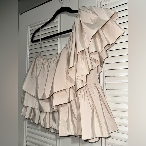 Endless Rose Women’s Ruffle Side Zip One Shoulder Blouse Size M - Picture 4 of 9